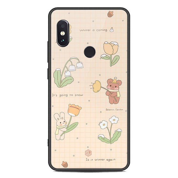 Cute Korean Design Series Soft Phone Case - Premium Glass Case - Design 4 - Xiaomi Redmi Note 5 Pro