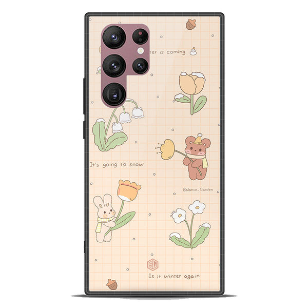 Cute Korean Design Series Soft Phone Case - Premium Glass Case - Design 4 - Samsung Galaxy S22 Ultra 5G