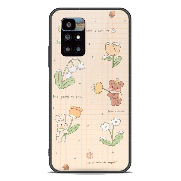 Cute Korean Design Series Soft Phone Case - Premium Glass Case - Design 4 - Xiaomi Redmi 10 2022