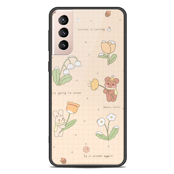 Cute Korean Design Series Soft Phone Case - Premium Glass Case - Design 4 - Samsung Galaxy S22 5G