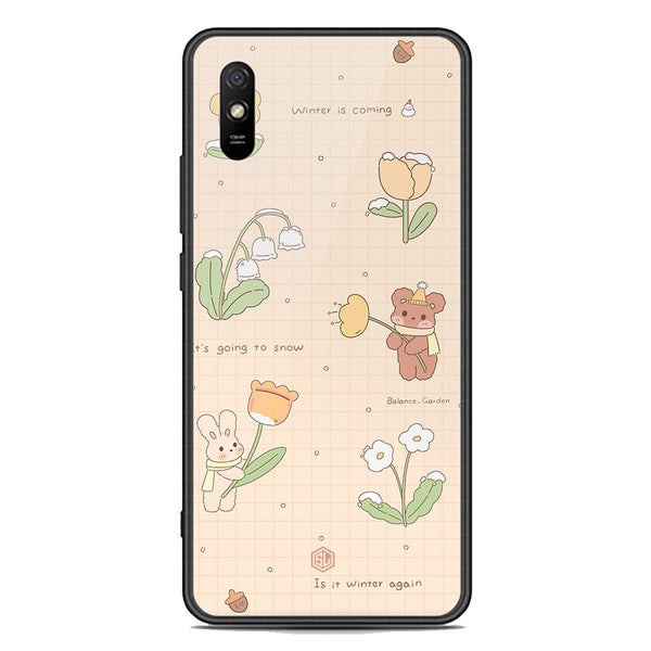 Cute Korean Design Series Soft Phone Case - Premium Glass Case - Design 4 - Xiaomi Redmi 9A