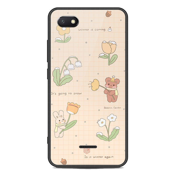 Cute Korean Design Series Soft Phone Case - Premium Glass Case - Design 4 - Xiaomi Redmi 6A