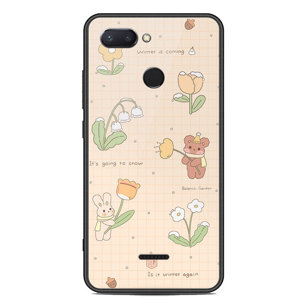 Cute Korean Design Series Soft Phone Case - Premium Glass Case - Design 4 - Xiaomi Redmi 6