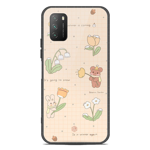 Cute Korean Design Series Soft Phone Case - Premium Glass Case - Design 4 - Xiaomi Poco M3