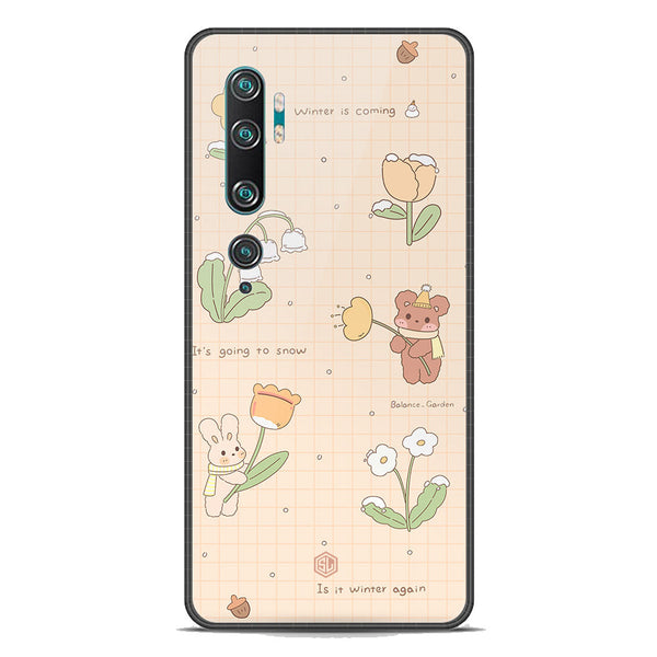 Cute Korean Design Series Soft Phone Case - Premium Glass Case - Design 4 - Xiaomi Mi Note 10