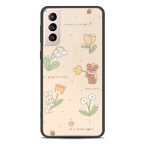 Cute Korean Design Series Soft Phone Case - Premium Glass Case - Design 4 - Samsung Galaxy S21 5G