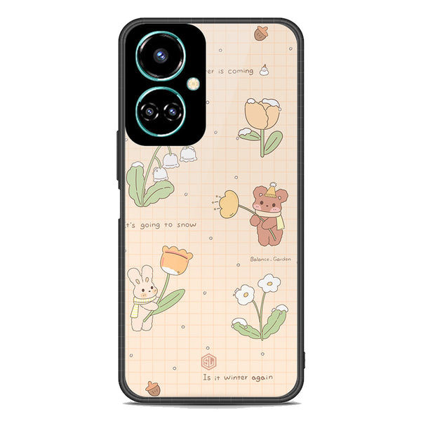 Cute Korean Design Series Soft Phone Case - Premium Glass Case - Design 4 - Tecno Camon 19