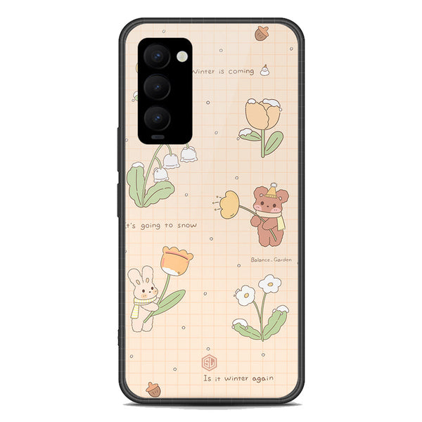 Cute Korean Design Series Soft Phone Case - Premium Glass Case - Design 4 - Tecno Camon 18