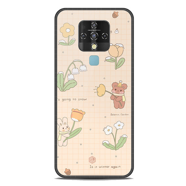 Cute Korean Design Series Soft Phone Case - Premium Glass Case - Design 4 - Tecno Camon 16