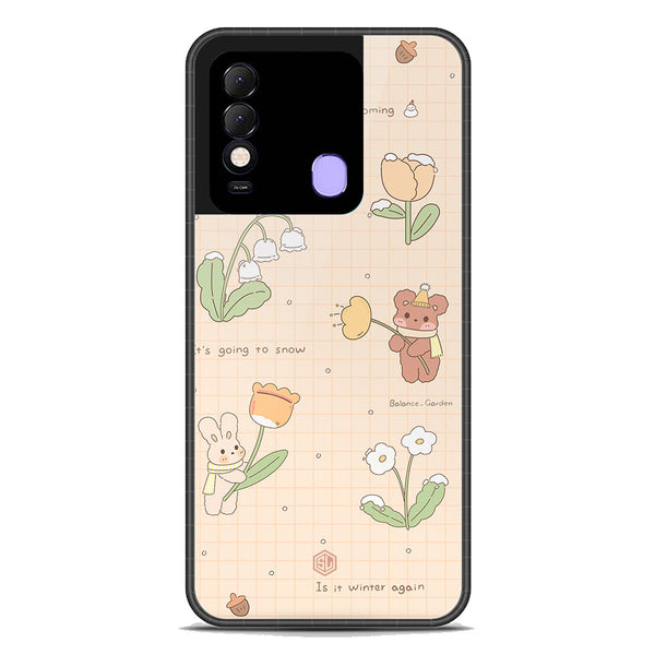 Cute Korean Design Series Soft Phone Case - Premium Glass Case - Design 4 - Tecno Spark 8