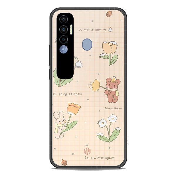 Cute Korean Design Series Soft Phone Case - Premium Glass Case - Design 4 - Tecno Spark 7 Pro