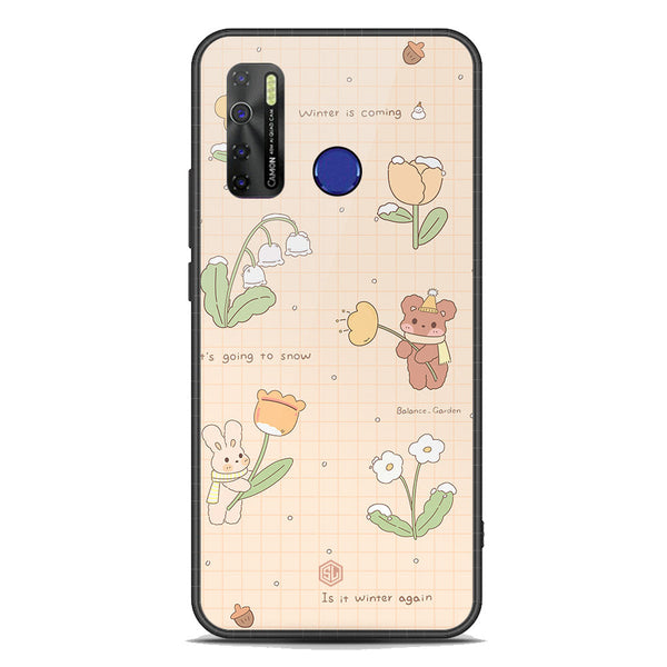 Cute Korean Design Series Soft Phone Case - Premium Glass Case - Design 4 - Tecno Spark 5