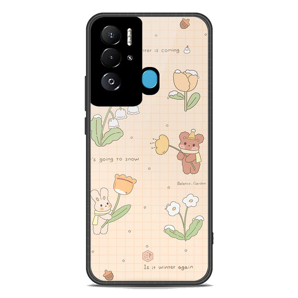 Cute Korean Design Series Soft Phone Case - Premium Glass Case - Design 4 - Tecno Pova Neo