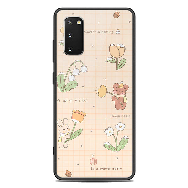 Cute Korean Design Series Soft Phone Case - Premium Glass Case - Design 4 - Samsung Galaxy S20 Plus