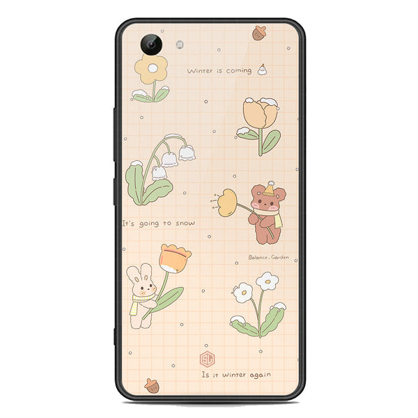 Cute Korean Design Series Soft Phone Case - Premium Glass Case - Design 4 - Vivo Y81