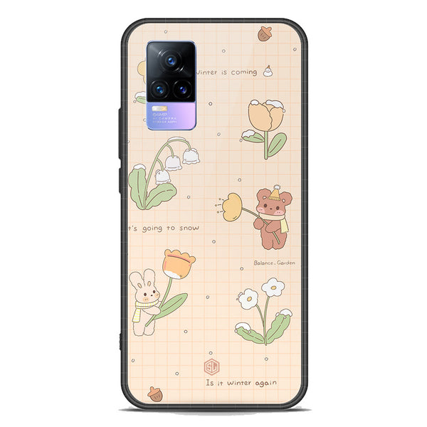 Cute Korean Design Series Soft Phone Case - Premium Glass Case - Design 4 - Vivo Y73