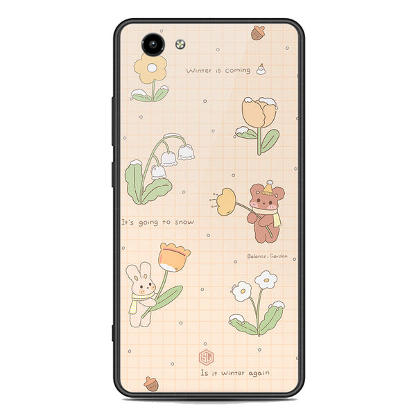 Cute Korean Design Series Soft Phone Case - Premium Glass Case - Design 4 - Vivo Y71