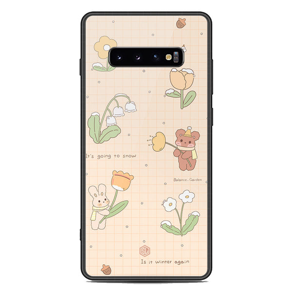Cute Korean Design Series Soft Phone Case - Premium Glass Case - Design 4 - Samsung Galaxy S10 Plus