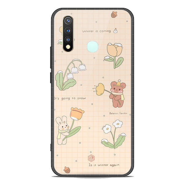 Cute Korean Design Series Soft Phone Case - Premium Glass Case - Design 4 - Vivo Y19