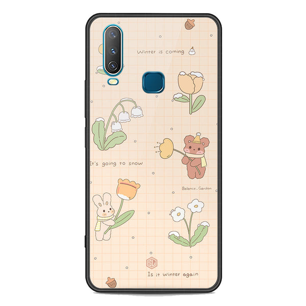 Cute Korean Design Series Soft Phone Case - Premium Glass Case - Design 4 - Vivo Y12