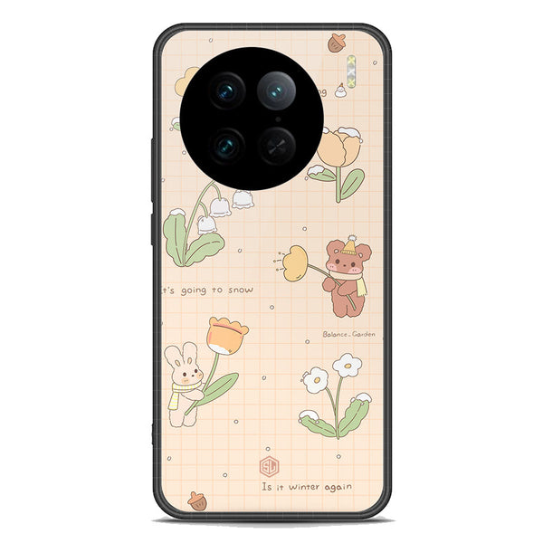 Cute Korean Design Series Soft Phone Case - Premium Glass Case - Design 4 - Vivo X90 Pro