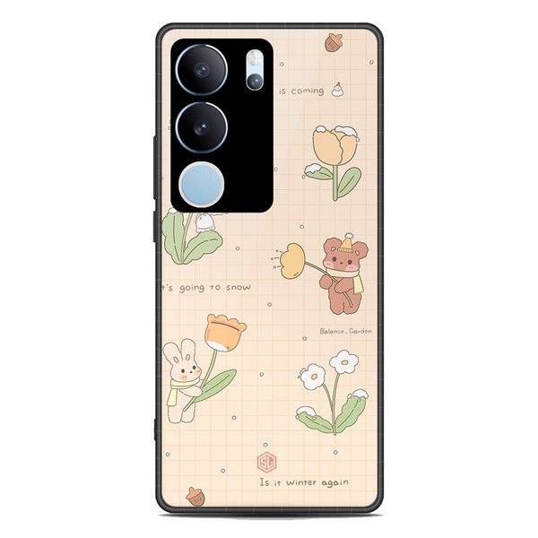 Cute Korean Design Series Soft Phone Case - Premium Glass Case - Design 4 - Vivo V29
