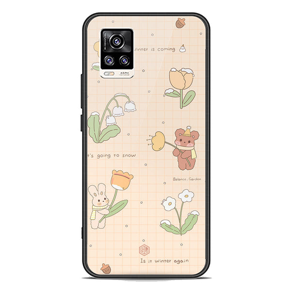 Cute Korean Design Series Soft Phone Case - Premium Glass Case - Design 4 - Vivo V20
