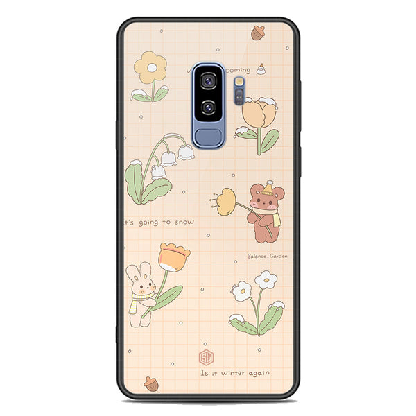 Cute Korean Design Series Soft Phone Case - Premium Glass Case - Design 4 - Samsung Galaxy S9 Plus