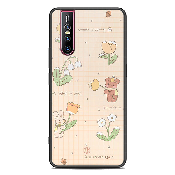 Cute Korean Design Series Soft Phone Case - Premium Glass Case - Design 4 - Vivo V15 Pro
