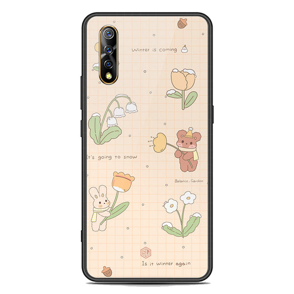 Cute Korean Design Series Soft Phone Case - Premium Glass Case - Design 4 - Vivo S1