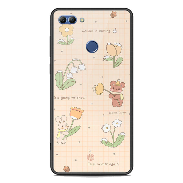 Cute Korean Design Series Soft Phone Case - Premium Glass Case - Design 4 - Huawei Y9 2018