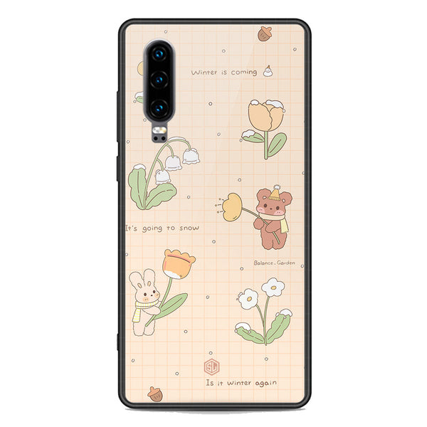 Cute Korean Design Series Soft Phone Case - Premium Glass Case - Design 4 - Huawei P30