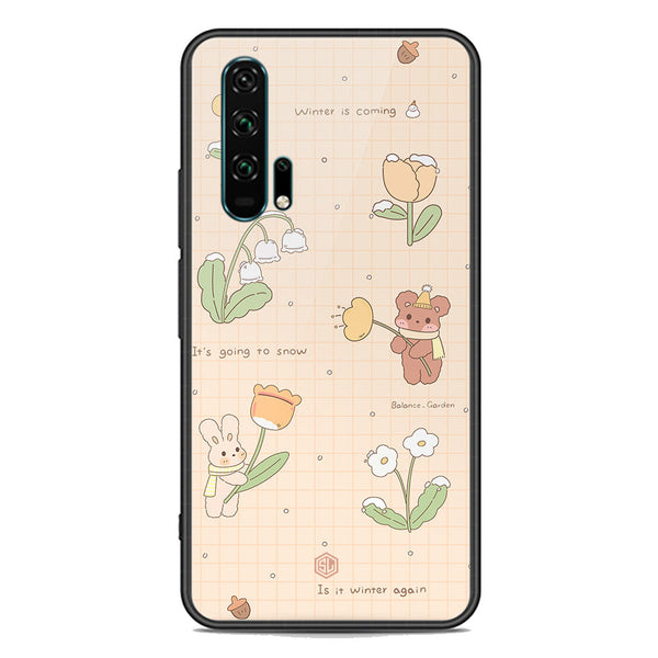 Cute Korean Design Series Soft Phone Case - Premium Glass Case - Design 4 - Honor 20