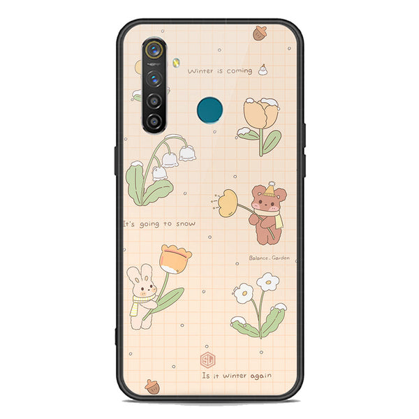 Cute Korean Design Series Soft Phone Case - Premium Glass Case - Design 4 - Realme Q