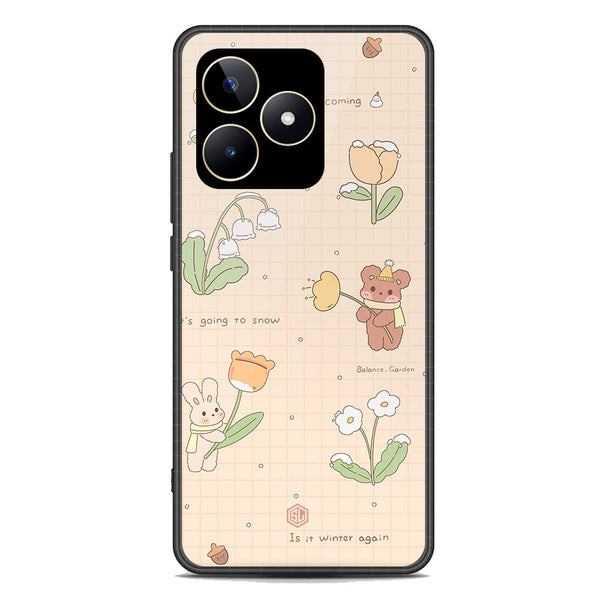 Cute Korean Design Series Soft Phone Case - Premium Glass Case - Design 4 - Realme C53