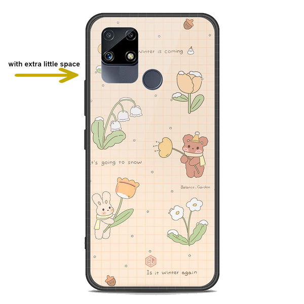 Cute Korean Design Series Soft Phone Case - Premium Glass Case - Design 4 - Realme C15