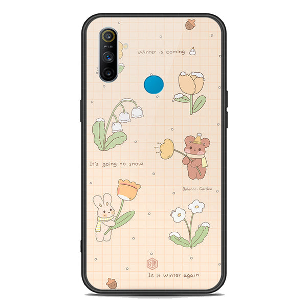 Cute Korean Design Series Soft Phone Case - Premium Glass Case - Design 4 - Realme C3