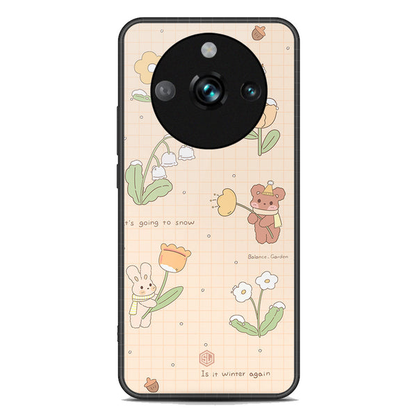 Cute Korean Design Series Soft Phone Case - Premium Glass Case - Design 4 - Realme 11 Pro Plus