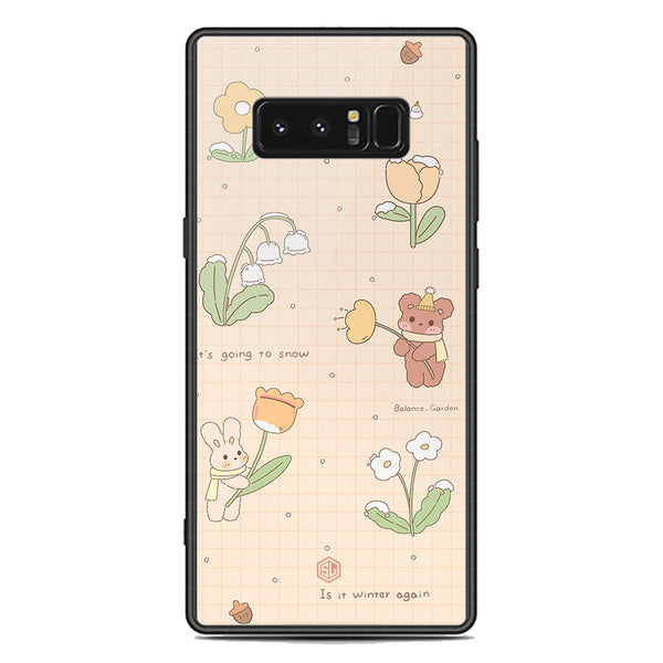 Cute Korean Design Series Soft Phone Case - Premium Glass Case - Design 4 - Samsung Galaxy Note 8