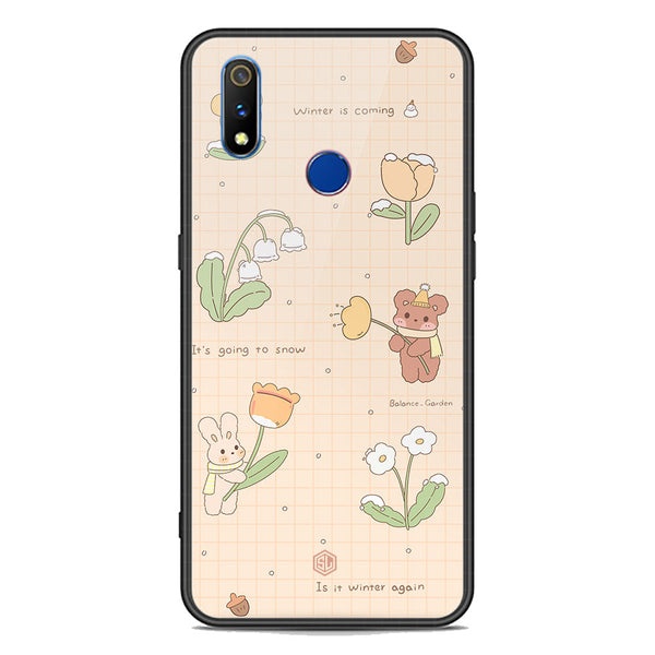 Cute Korean Design Series Soft Phone Case - Premium Glass Case - Design 4 - Realme 3i