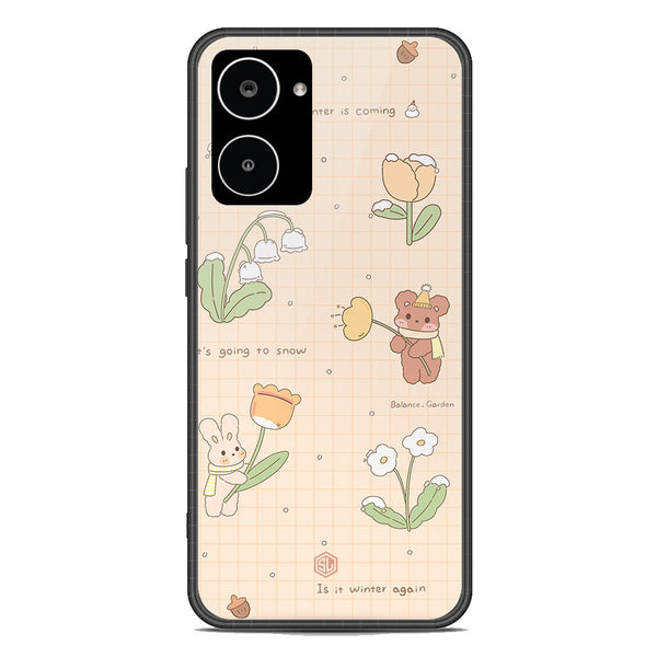 Cute Korean Design Series Soft Phone Case - Premium Glass Case - Design 4 - Realme 10 4G