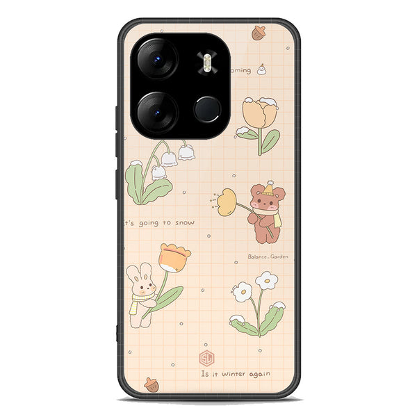 Cute Korean Design Series Soft Phone Case - Premium Glass Case - Design 4 - Infinix Smart 7