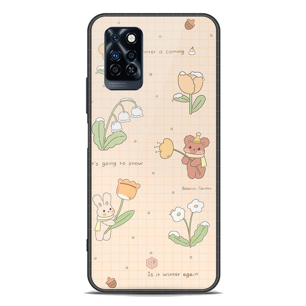 Cute Korean Design Series Soft Phone Case - Premium Glass Case - Design 4 - Infinix Note 10 Pro