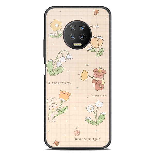 Cute Korean Design Series Soft Phone Case - Premium Glass Case - Design 4 - Infinix Note 7