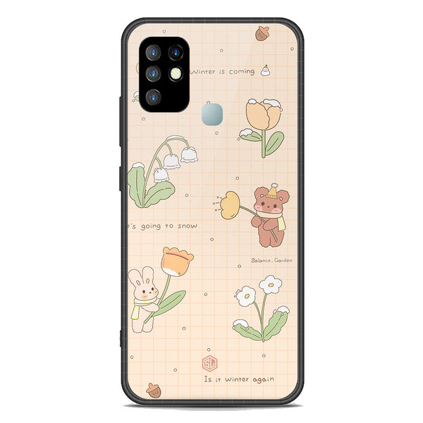 Cute Korean Design Series Soft Phone Case - Premium Glass Case - Design 4 - Infinix Hot 10