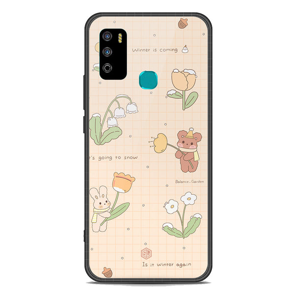 Cute Korean Design Series Soft Phone Case - Premium Glass Case - Design 4 - Infinix Hot 9 Play