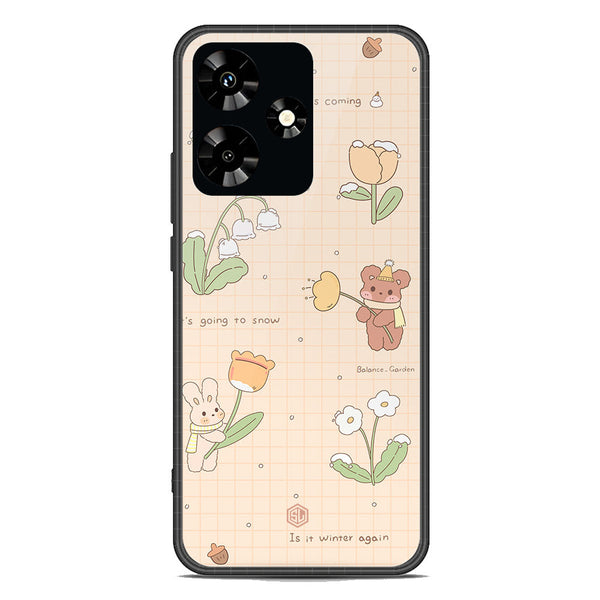 Cute Korean Design Series Soft Phone Case - Premium Glass Case - Design 4 - Infinix Hot 30