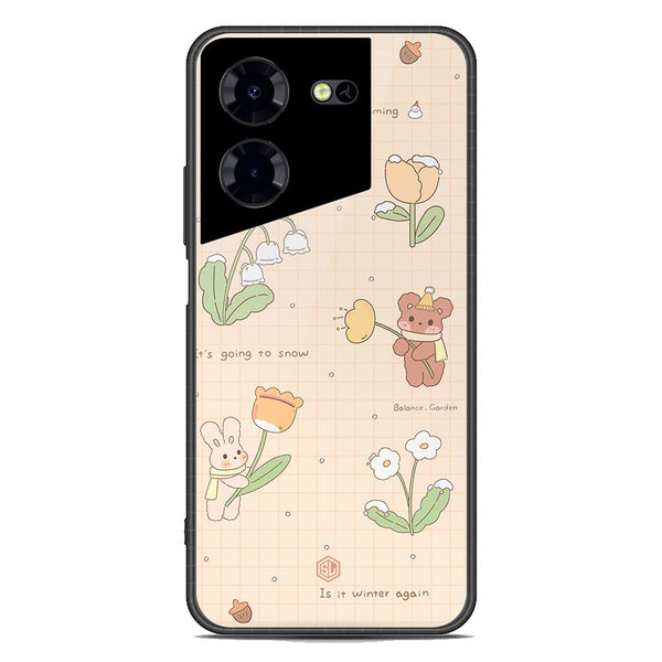 Cute Korean Design Series Soft Phone Case - Premium Glass Case - Design 4 - Tecno Pova 5 Pro