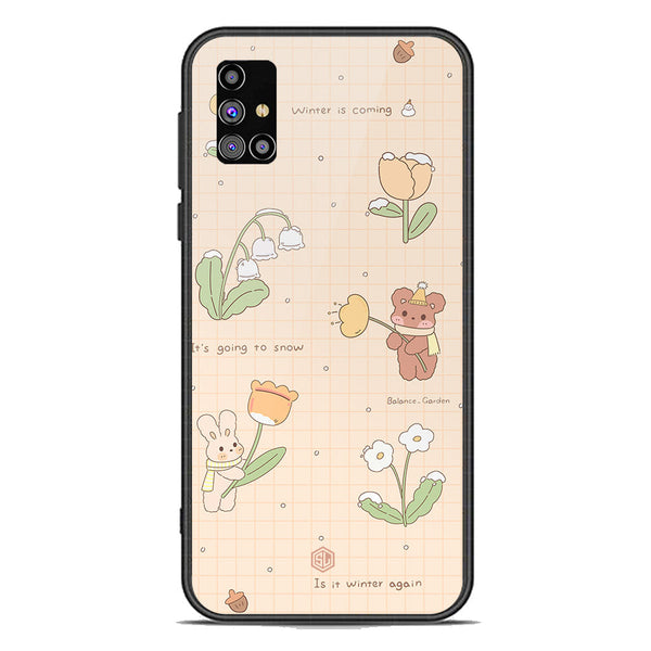 Cute Korean Design Series Soft Phone Case - Premium Glass Case - Design 4 - Samsung Galaxy M31s