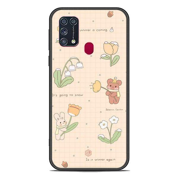 Cute Korean Design Series Soft Phone Case - Premium Glass Case - Design 4 - Samsung Galaxy M31